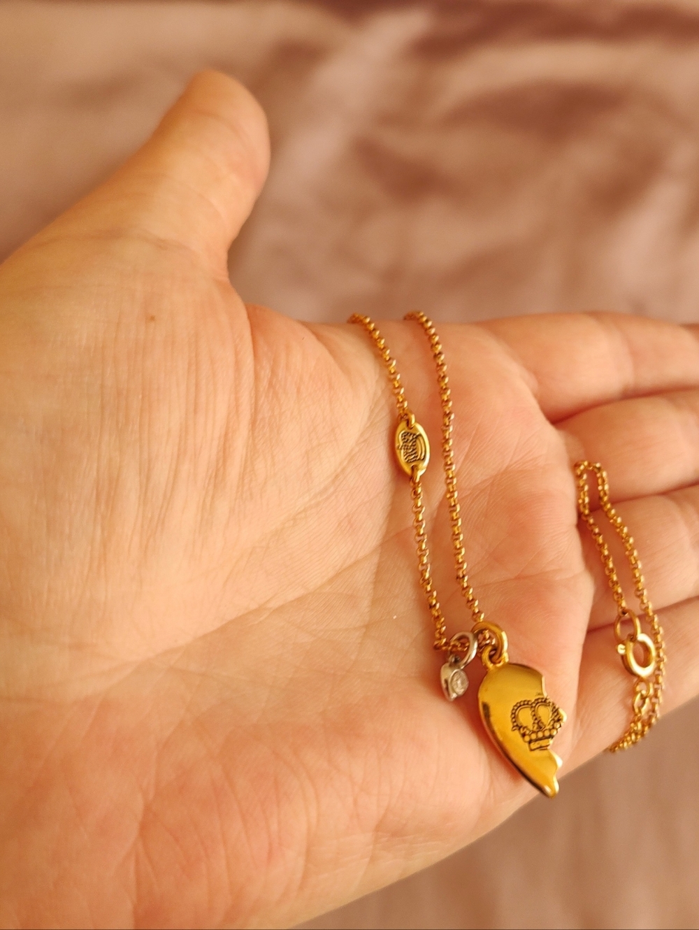 Vintage Juicy Couture Half Broken Heart Necklace